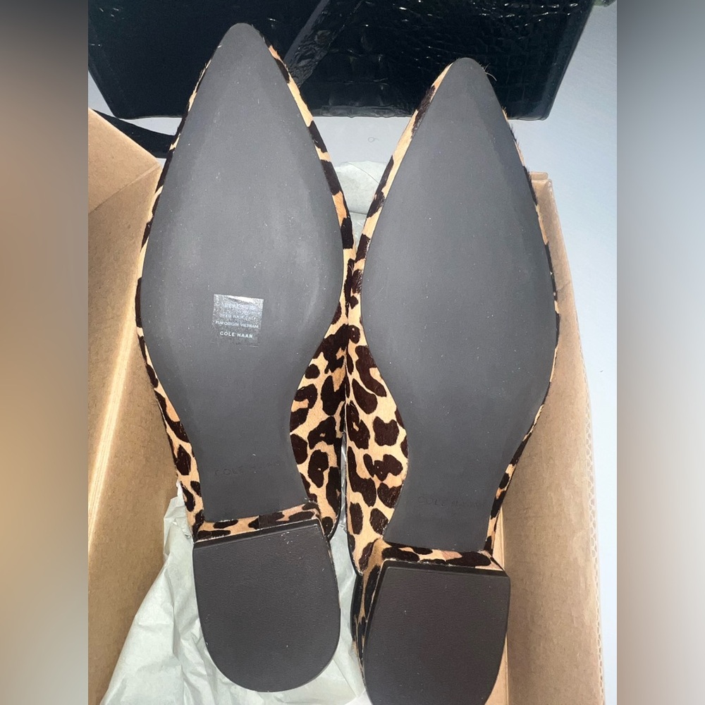 Cole Haan Animal Print Loafers mule sz 8.5 - Picture 5 of 6